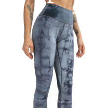 NOVA Design Mulheres Mulheres High Caída Tie Tírio de ioga Leggings de alto tamanho Alto de tamanho esportivo Pontas apertadas